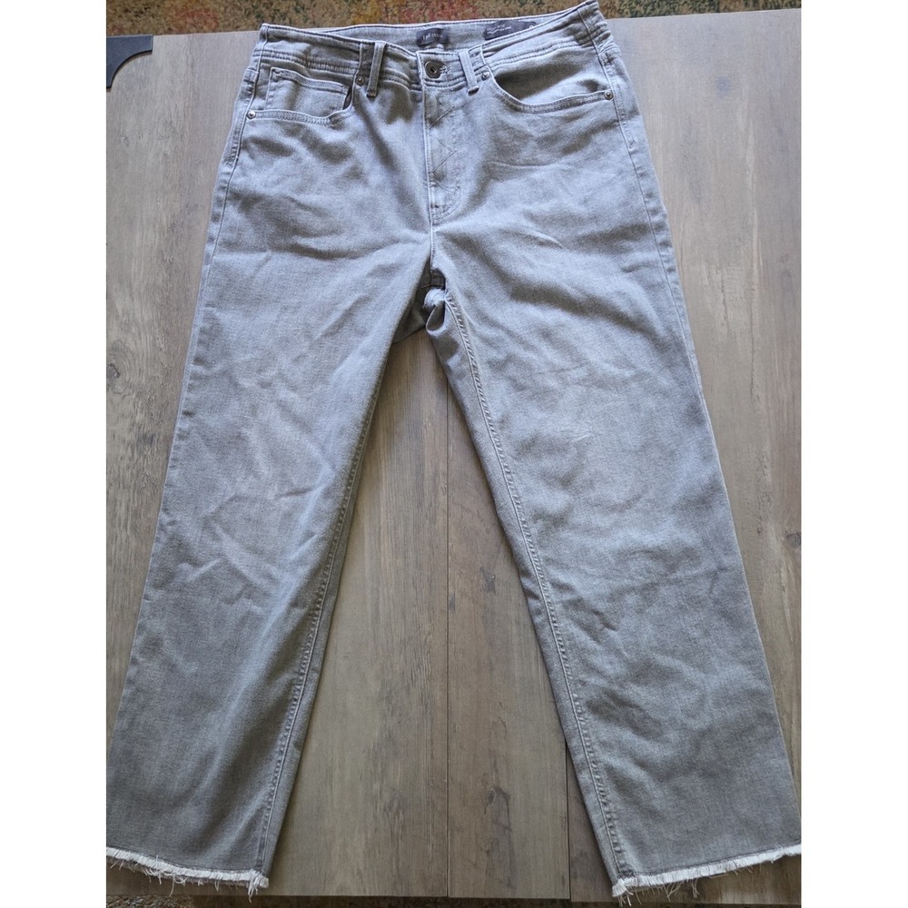 J.Jill Denim Leadwash High Rise Straight Leg Cropped Gray Pants Women Sz 8- NWT